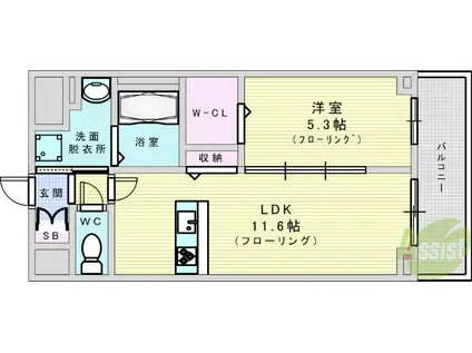 LA PCHE KINOラ ペーシュ キノ(1LDK/2階)の間取り写真
