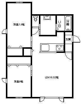 RELAX(2LDK/1階)の間取り写真