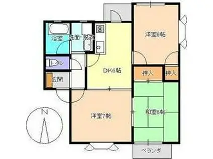 ヴィラパークI(3DK/2階)の間取り写真