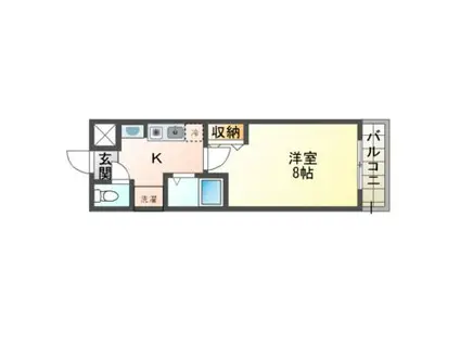 レジデンス小倉(1K/3階)の間取り写真