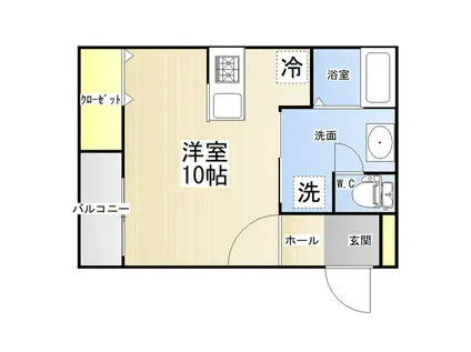 MARSプリン(ワンルーム/3階)の間取り写真