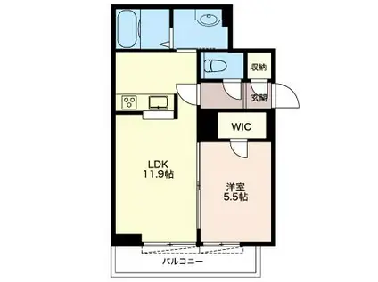 SHAMAISON KINYOU(1LDK/2階)の間取り写真