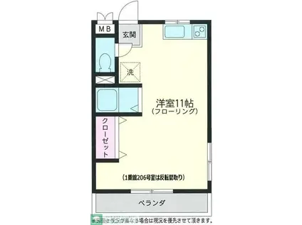 オネスティー大久保壱番館(ワンルーム/2階)の間取り写真