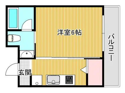 ヒルトップハイム桜川(1K/6階)の間取り写真