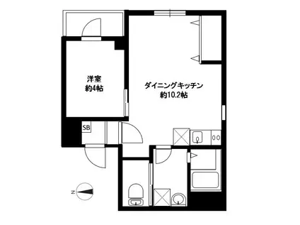 LAND BLUE(1LDK/1階)の間取り写真