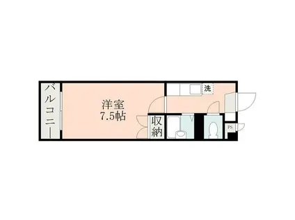 サクセス黒髪(1K/3階)の間取り写真