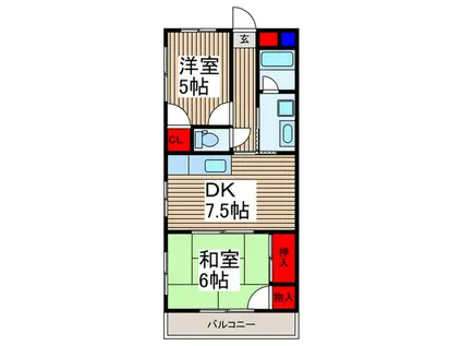 ストーンリバー富士見(2DK/5階)の間取り写真