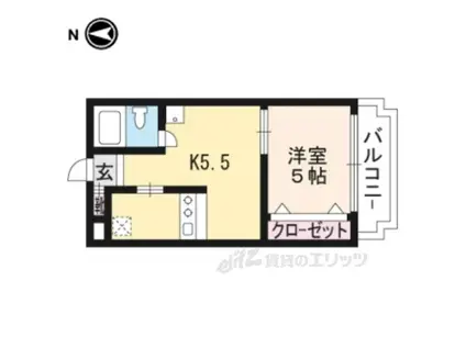 メゾン・ド・リビエール(1DK/6階)の間取り写真