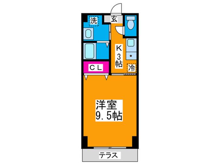 スプルース泉ヶ丘II(1K/1階)の間取り写真
