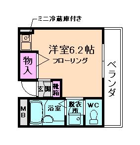 なかやファームサイド(ワンルーム/3階)の間取り写真
