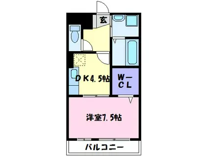 ブールヴァール(1DK/3階)の間取り写真