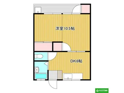 佐藤ビル(1DK/3階)の間取り写真