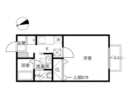 モダンレジデンス(1K/2階)の間取り写真