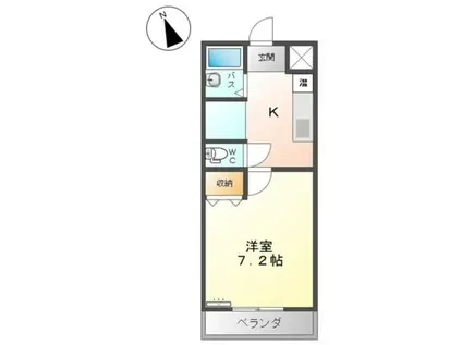 クレッセント(1K/1階)の間取り写真