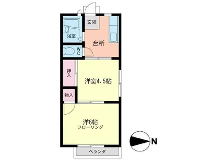 ユナイトメゾンサツキ(2K/1階)の間取り写真