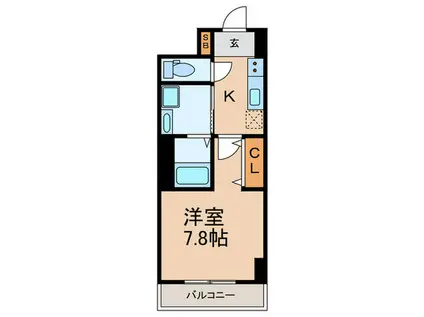 ハックスビエント甲子園口(1K/2階)の間取り写真