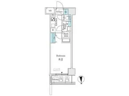 プレイズシード名駅北(1K/2階)の間取り写真