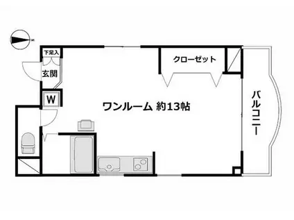 言問レジデンス(ワンルーム/9階)の間取り写真