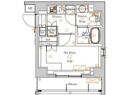 AZEST蒲田南(1K/3階)の間取り写真