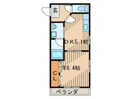 PARK SIDE雅(1DK/2階)の間取り写真