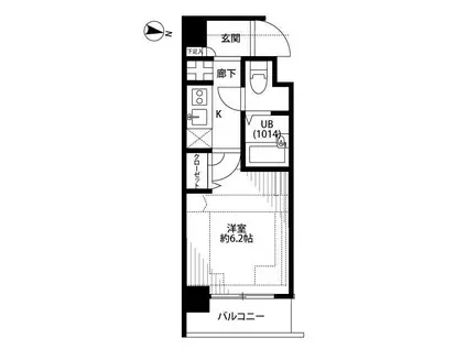 プレール・ドゥーク馬込駅前(1K/4階)の間取り写真