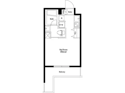 エフパークレジデンス妙蓮寺(ワンルーム/3階)の間取り写真