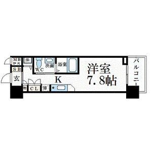 エスリード御堂筋梅田(1K/7階)の間取り写真