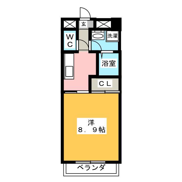 フローラ(1K/1階)の間取り写真