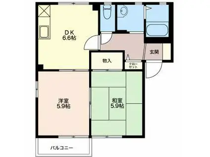 フォーレスM(2DK/1階)の間取り写真