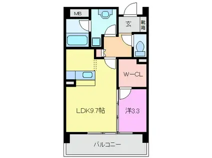 SPACE・K TAMAGAKI(1LDK/3階)の間取り写真