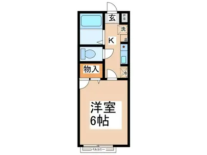 メゾンランジェB(1K/1階)の間取り写真