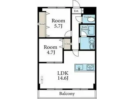 マカリイ(2LDK/5階)の間取り写真