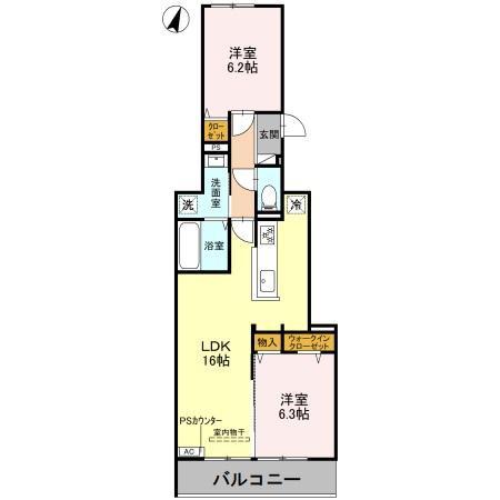 STグランツ(2LDK/3階)の間取り写真
