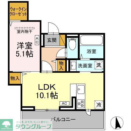 D-セアリス黒砂(1LDK/3階)の間取り写真