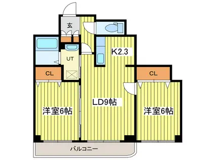 テラセル48(2LDK/3階)の間取り写真