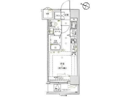 LUMEED横浜阪東橋(ワンルーム/9階)の間取り写真