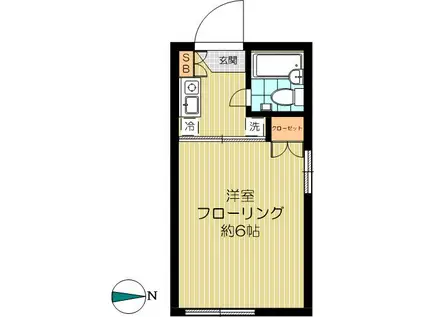 アライハイム(1K/2階)の間取り写真