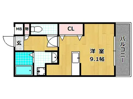 シャンテ-中宮III(ワンルーム/5階)の間取り写真