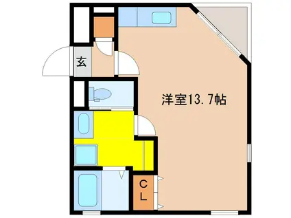 VIVO N(ワンルーム/4階)の間取り写真