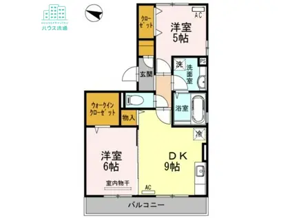 べルメゾン古賀島(2DK/2階)の間取り写真