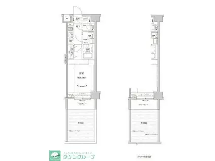 RELUXIA GRANDE川崎(1K/1階)の間取り写真