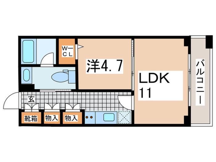 レジディアタワー上池袋(1LDK/5階)の間取り写真