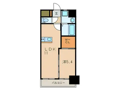 アドヴァンスコート中井(1LDK/9階)の間取り写真