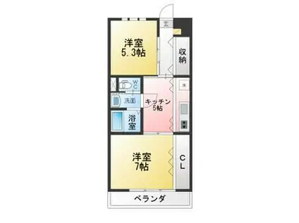 ジャスミンプラザ(2K/3階)の間取り写真