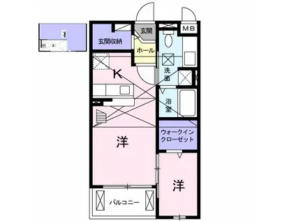 フォルシュ・M(1LDK/2階)の間取り写真