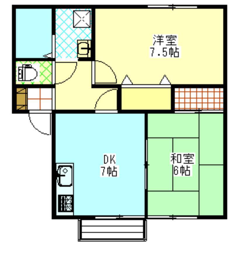 セジュール五城目II(2DK/1階)の間取り写真