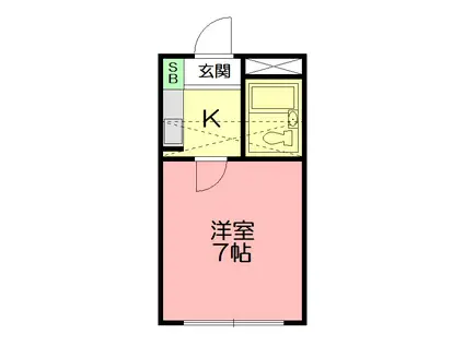 ビューパレス湘南伊勢原I(1K/1階)の間取り写真
