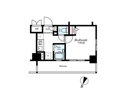 L-FLAT田町 エルフラット田町(1K/9階)の間取り写真