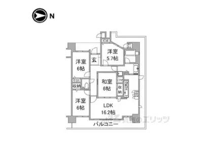 ルイシャトレ・シェソワ五位堂(4LDK/3階)の間取り写真