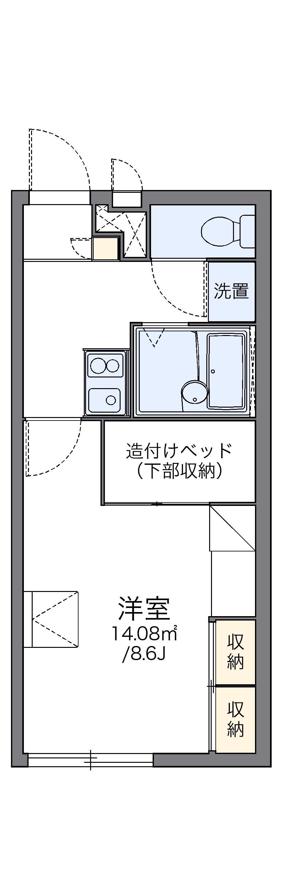 レオパレスCONFORT加古川(1K/2階)の間取り写真
